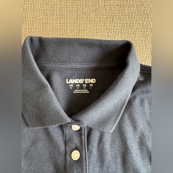 Lands’ End Women’s Polo Shirt – Navy Blue, Size Medium - Picture 2 of 5